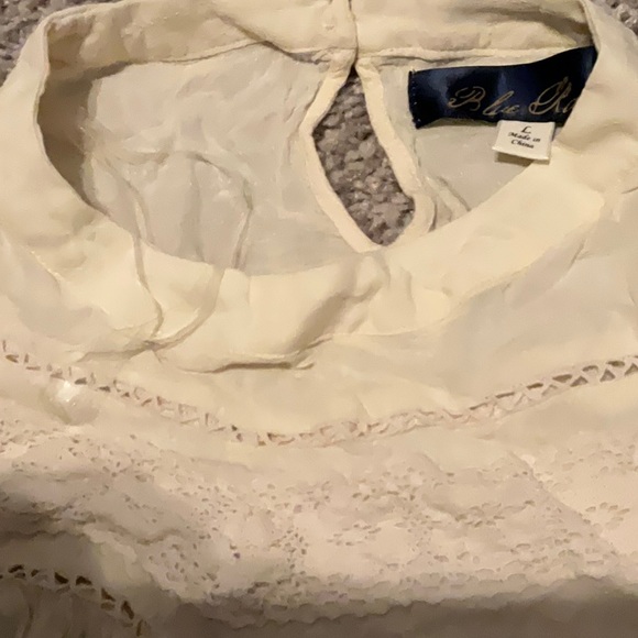 Blue Rain White Long Sleeve Top (Large) - Picture 3 of 4